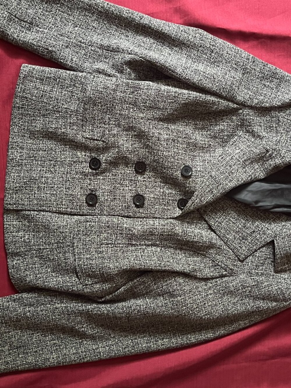 Classic Double Breasted  Grey Blazer  For Women's Size 11-12 From Coupé Collecti